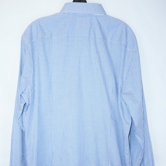 Hugo Boss Men's 'Mark' Blue Sharp Fit Gingham Textured Dress Shirt 15.5L, 34/35 - Picture 4 of 6